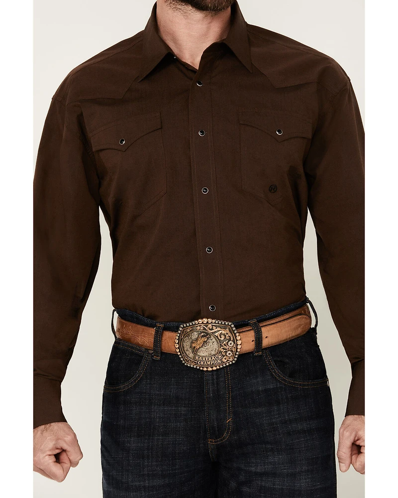 Roper Men's Amarillo Solid Long Sleeve Snap Western Shirt