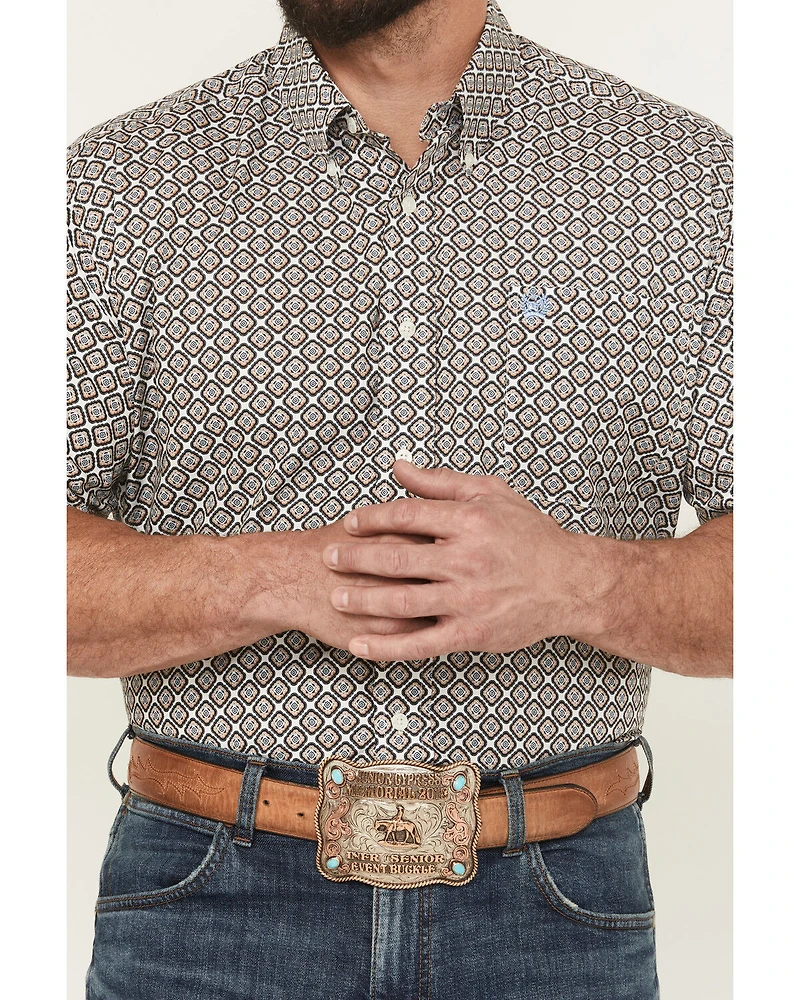 Cinch Men's Medallion Print Short Sleeve Button-Down Western Shirt