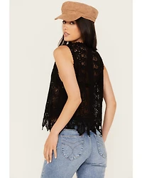 By Together Women's Crochet Tie Front Vest