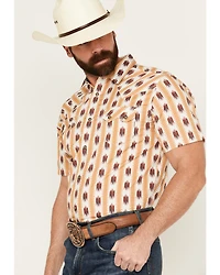 Cody James Men's Saint Abstract Striped Short Sleeve Snap Western Shirt