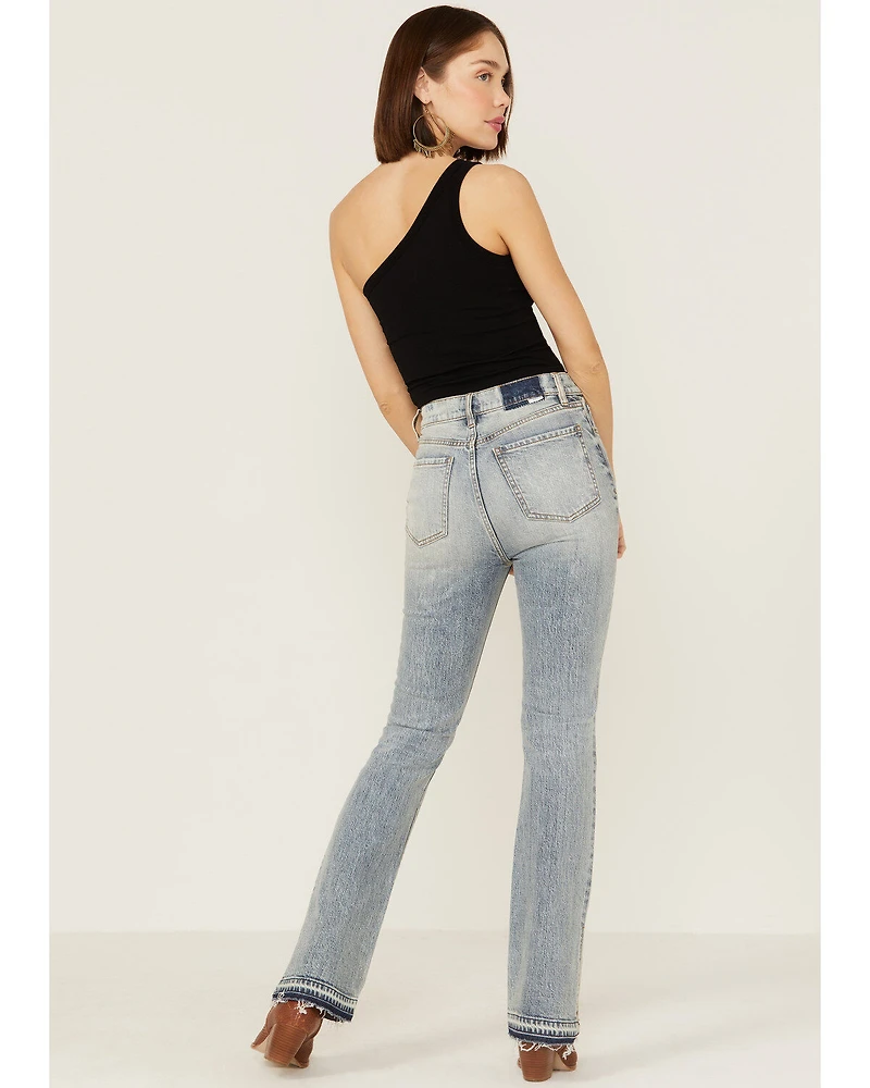Daze Women's Acid Wash Go-Getter Flare Jeans