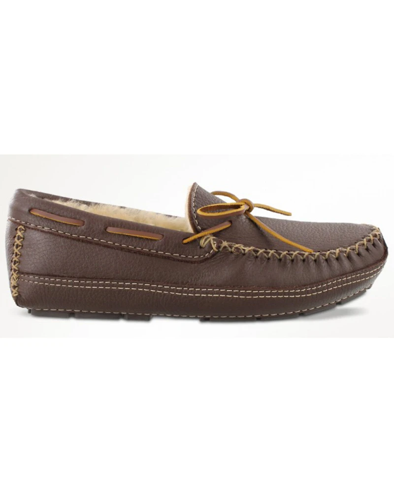 Minnetonka Men's Sheepskin Moose Slippers