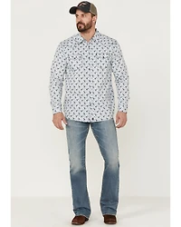 Moonshine Spirit Men's Bloom Floral Print Long Sleeve Snap Western Shirt
