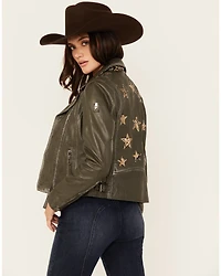 Mauritius Leather Women's Christy Scatter Star Jacket