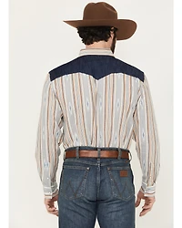 Panhandle Men's Southwestern Striped Long Sleeve Snap Western Shirt