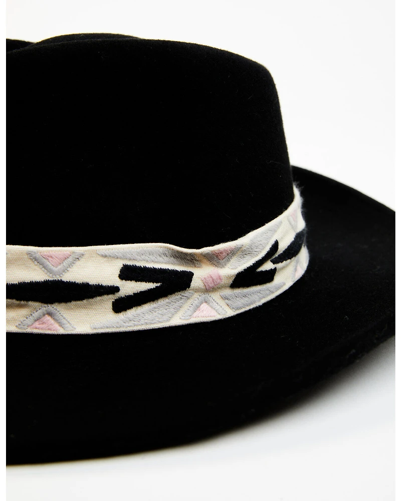 Nikki Beach Women's New Moon Felt Fedora Hat
