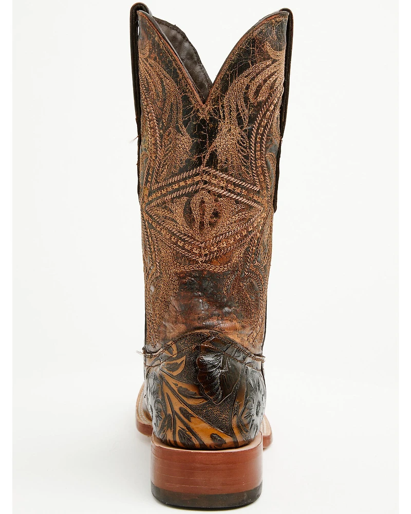 Tanner Mark Men's Hand Tooled Western Boots - Broad Square Toe