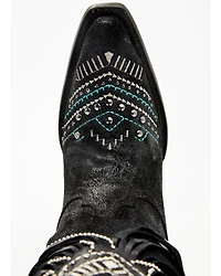 Corral Women's Embroidered and Crystal Eagle Fringe Western Boots - Snip Toe