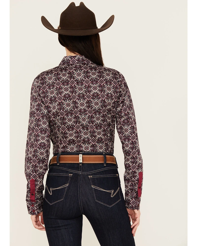 Cinch Women's Printed Long Sleeve Button Down Western Shirt