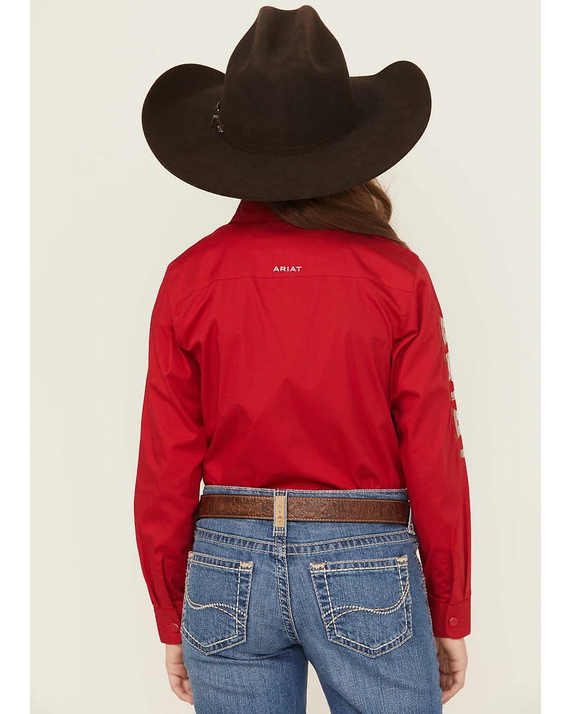 Ariat Girls' Serape Striped Team Logo Long Sleeve Button-Down Stretch Western Shirt