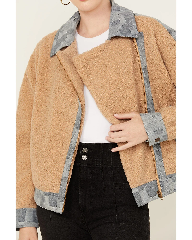 Miss Me Women's Fleece Moto Jacket