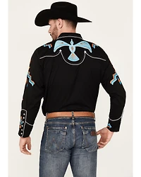 Scully Men's Phoenix Embroidered Retro Long Sleeve Western Shirt