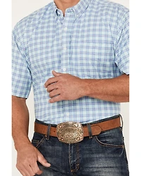 Resistol Men's Delray Plaid Print Long Sleeve Button Down Western Shirt