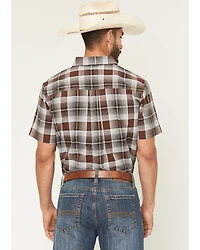 Cody James Men's Urban Rodeo Plaid Print Short Sleeve Button-Down Western Shirt