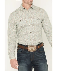 Gibson Trading Co Men's Garfunkle Medallion Print Long Sleeve Snap Stretch Western Shirt