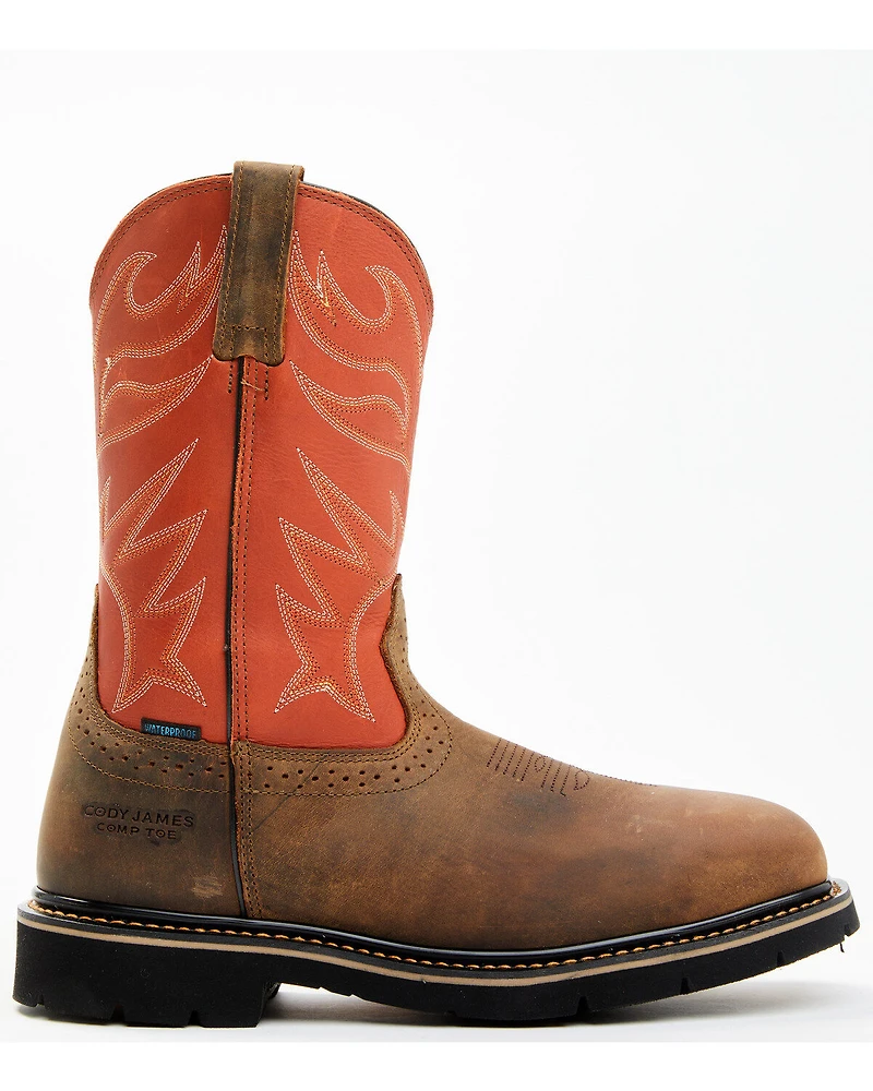 Cody James Men's Mustang Pull-On Waterproof Work Boots - Composite Toe