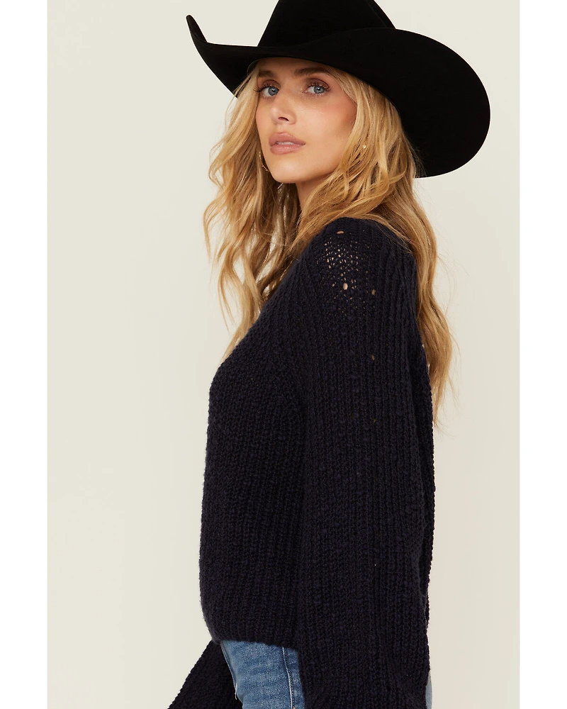 Cleo + Wolf Women's Celine Open Weave Cropped Sweater