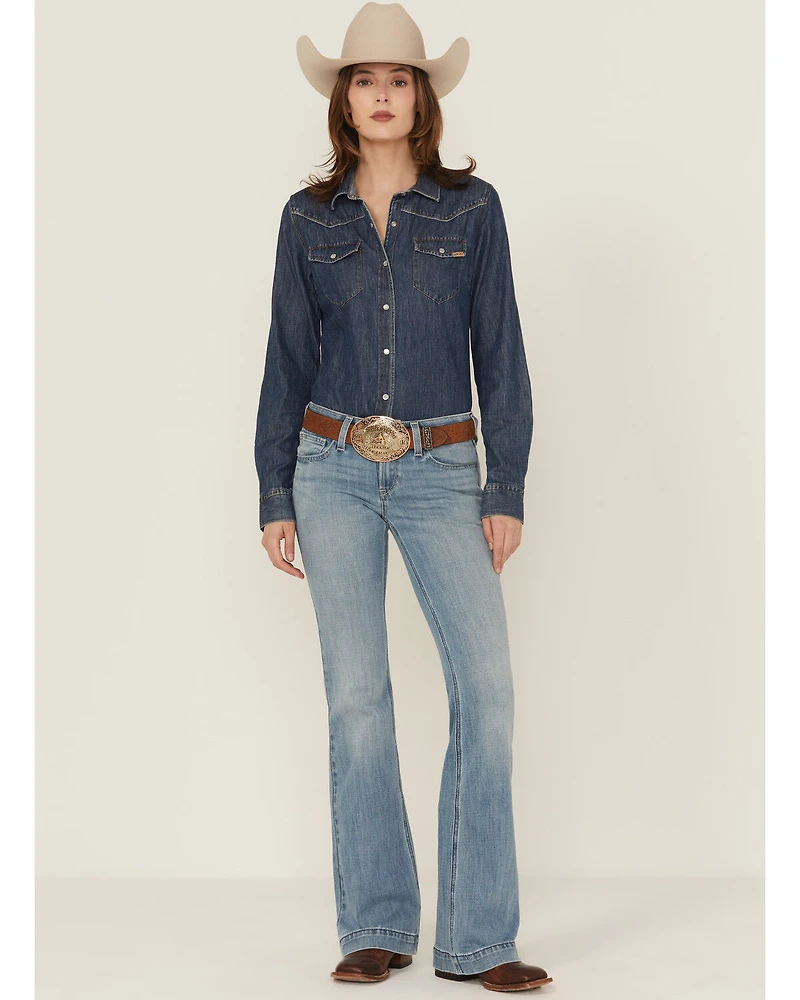 Ariat Women's Zoe Medium Wash Mid Rise Trouser Stretch Denim Jeans