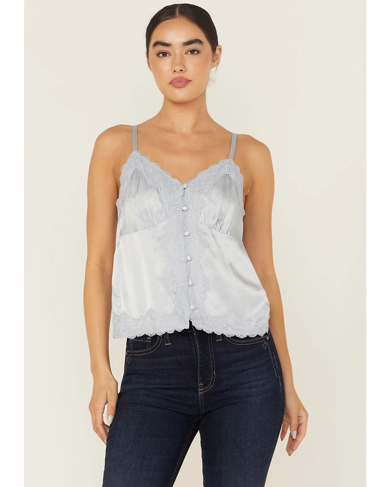 Shyanne Women's Lace Trim Satin Cami