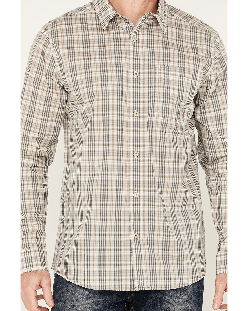 Brothers and Sons Men's Bexar Plaid Print Long Sleeve Button Down Western Shirt