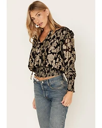 Revel Women's Floral Smocked Waist Top