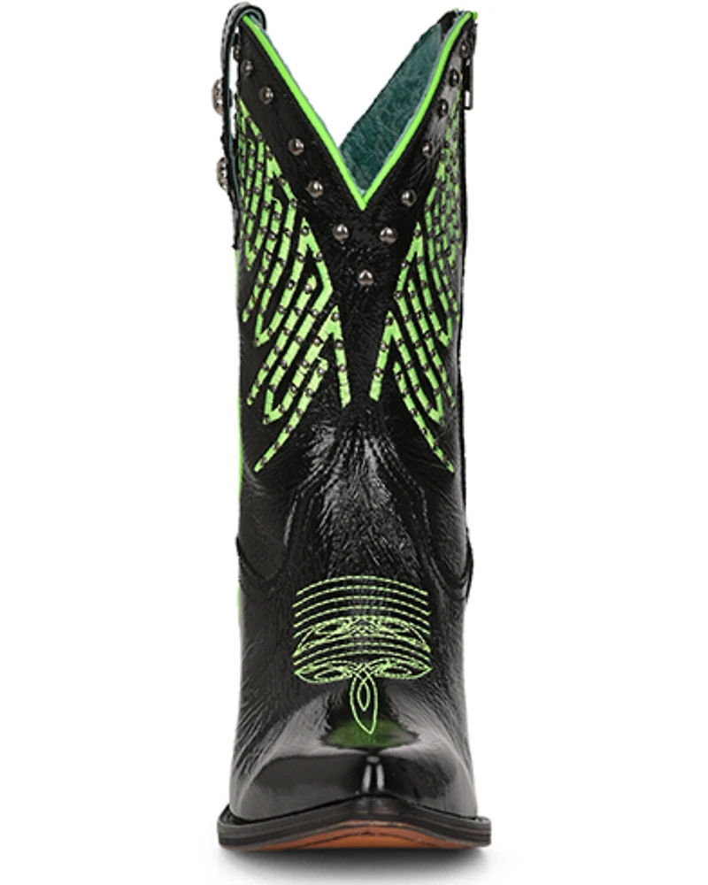 Corral Women's Fluorescent Embroidered and Studded Western Boots - Round Toe