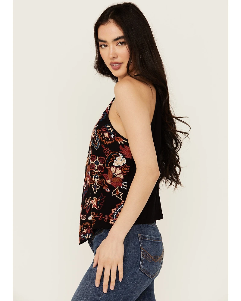 Idyllwind Women's Scrolling Floral Haze Embroidered Sleeveless Top