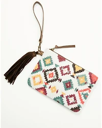 Shyanne Women's Seraphina Southwestern Print Seed Beed Clutch