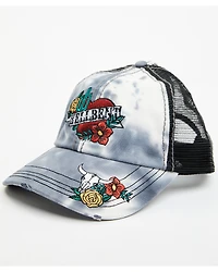 Catchfly Women's Hellbent Embroidered Distressed Ponytail Ball Cap