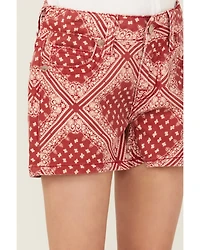 Panhandle Girls' Bandana Print Stretch Denim Shorts