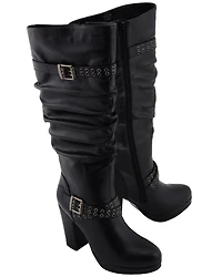 Milwaukee Leather Women's Slouch Platform Boots - Round Toe