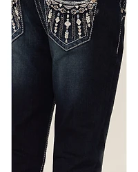 Shyanne Little Girls' Dark Wash Half-Circle Pocket Bootcut Jeans