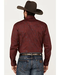 Rough Stock by Panhandle Men's Bandana Paisley Print Long Sleeve Snap Stretch Western Shirt