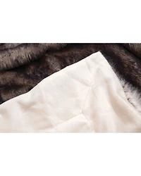 Carstens Home Dark Grey Tipped Fox Faux Fur Throw Blanket