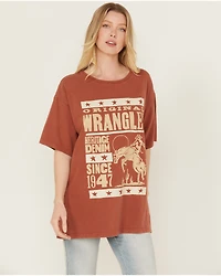 Wrangler Women's OG Cowboy Logo Short Sleeve Graphic Tee