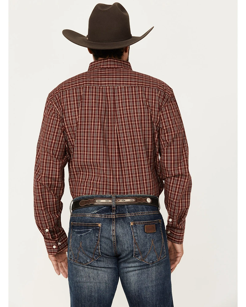 Panhandle Men's Select Plaid Print Long Sleeve Button-Down Western Shirt