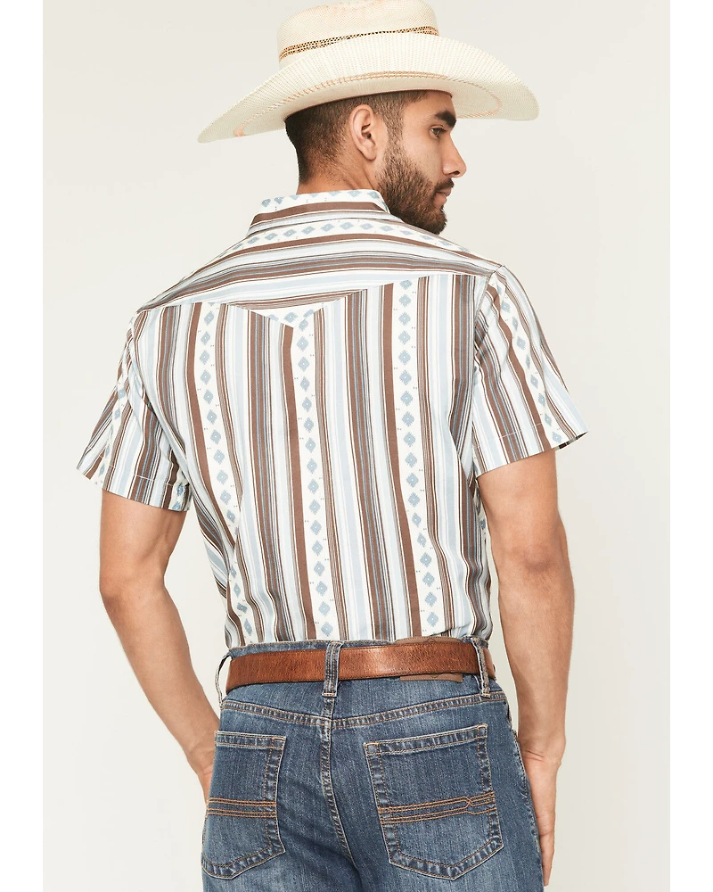 Sendero Provisions Men's Wyatt Serape Striped Short Sleeve Snap Western Shirt