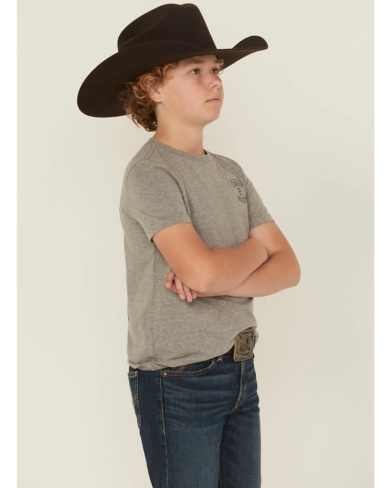 Rock & Roll Denim Boys' Cowboy Skull Short Sleeve Graphic T-Shirt