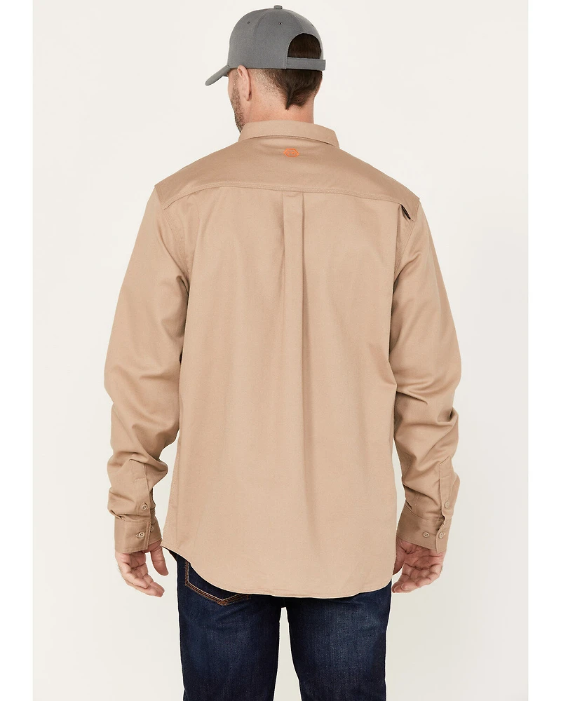 Hawx Men's FR Solid Long Sleeve Button-Down Woven Shirt
