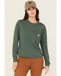 Carhartt Women's Tencel™ Fiber Series Logo Loose Fit Long Sleeve Work Tee