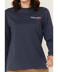 Wrangler Women's FR Americana Long Sleeve Graphic Work T-Shirt - Plus