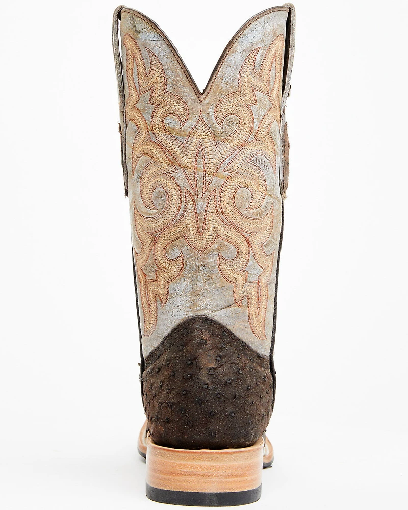 Tanner Mark Men's Exotic Full Quill Ostrich Western Boots - Broad Square Toe