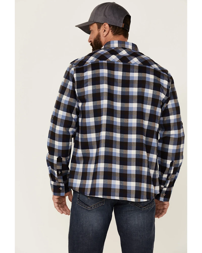 Flag & Anthem Men's Multi Manhasset Performance Plaid Long Sleeve Button-Down Western Flannel Shirt