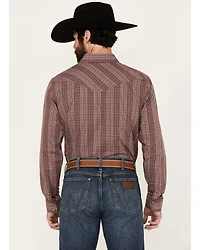 Cody James Men's Mountain Plaid Print Long Sleeve Snap Western Shirt