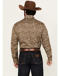 Wrangler Retro Men's Medallion Print Long Sleeve Snap Western Shirt