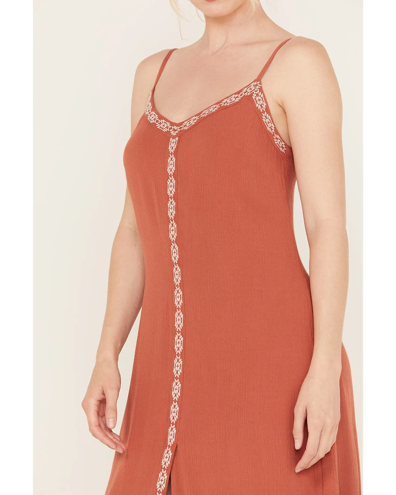 Idyllwind Women's Myrtle Embroidered Trim Maxi Dress