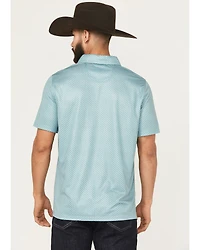 Panhandle Slim Men's Geo Print Short Sleeve Snap Performance Polo Shirt
