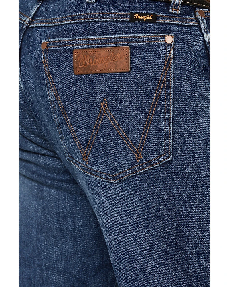 Wrangler Retro Men's Lusitano Medium Wash Slim Straight Stretch Premium Green Jeans