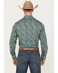 Wrangler Retro Men's Floral print Long Sleeve Snap Western Shirt