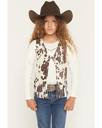 Shyanne Girls' Cora Cow Print Faux Suede Tie Vest
